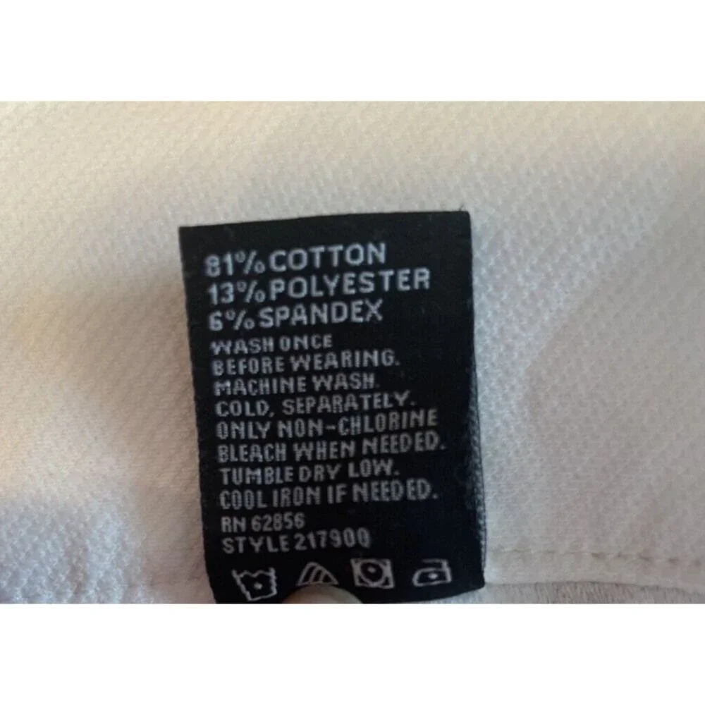 HUE Ankle Slit‎ Essential Denim Capris White Sz XL
